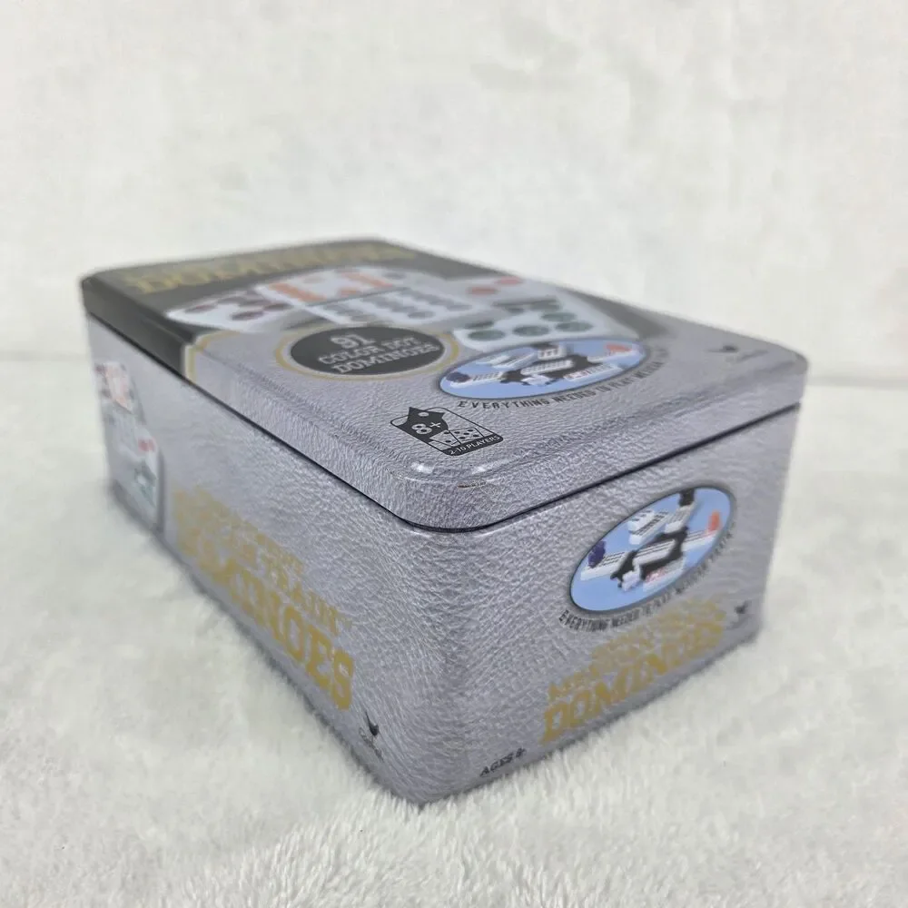 Cardinal Mexican Train Dominoes Set 91 Color Dot Double Twelve Tin Box Complete